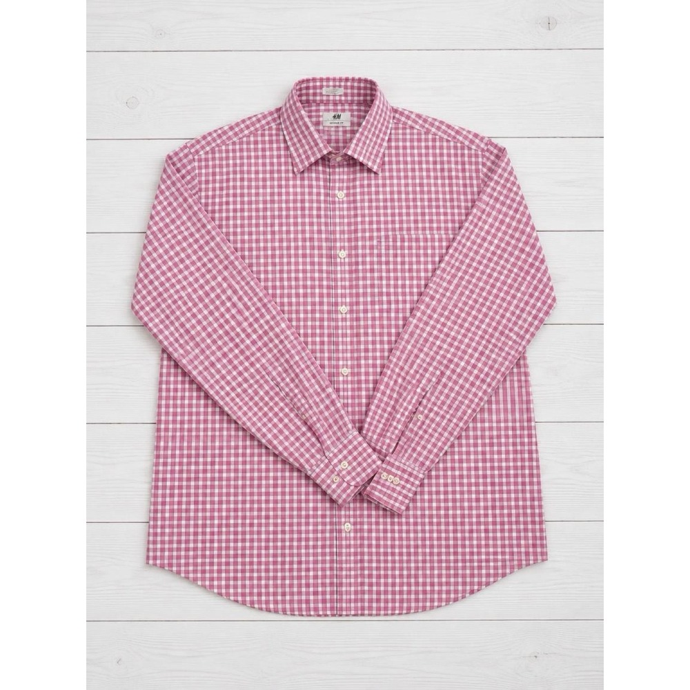 Peter Millar Crown Finish Pink White Gingham Cotton Button Down Shirt Mens XXL